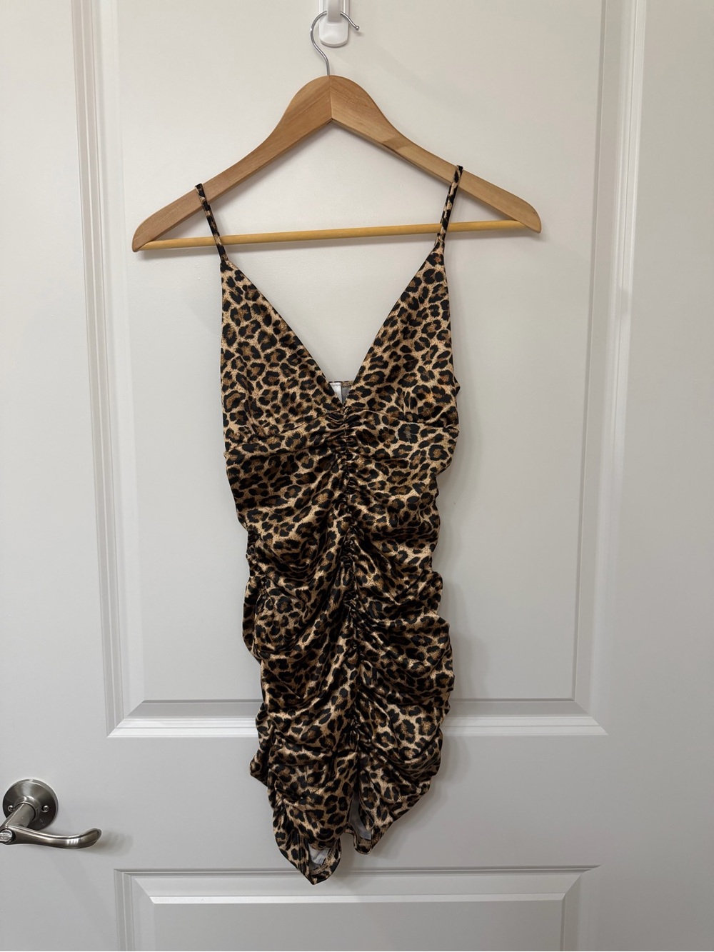 Leopard Print Ruched Mini dress